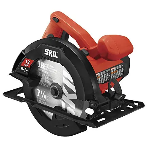 SKIL 13-amp circular saw in red with lightweight design