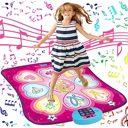 SUNLIN dance mat with colorful LED lights and non-slip surface for rhythm games