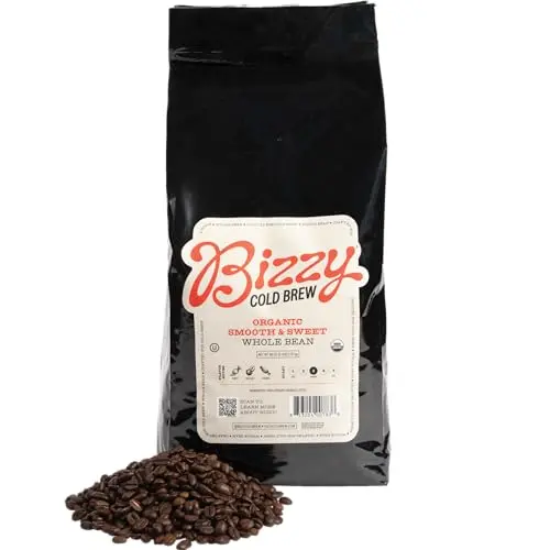 Bizzy Organic Cold Brew whole bean coffee bag