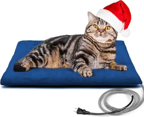 Kiroto outdoor pet heating pad in navy blue with removable cover