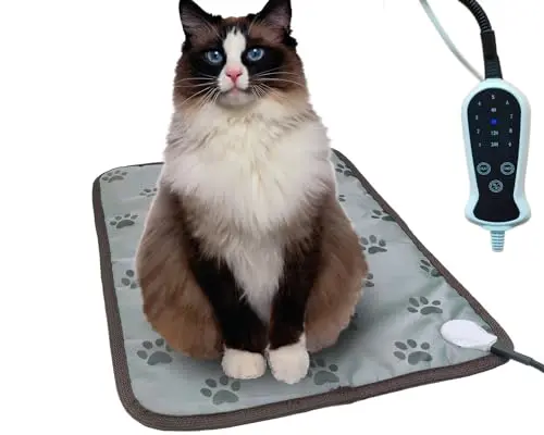 DEOMAN pet heating pad in grey with multiple heat settings
