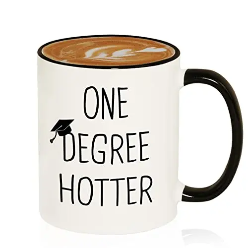 Petalsun graduation mug with funny one degree hotter design