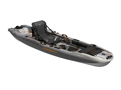 Pelican Catch Mode 110 fishing kayak on water with angler standing
