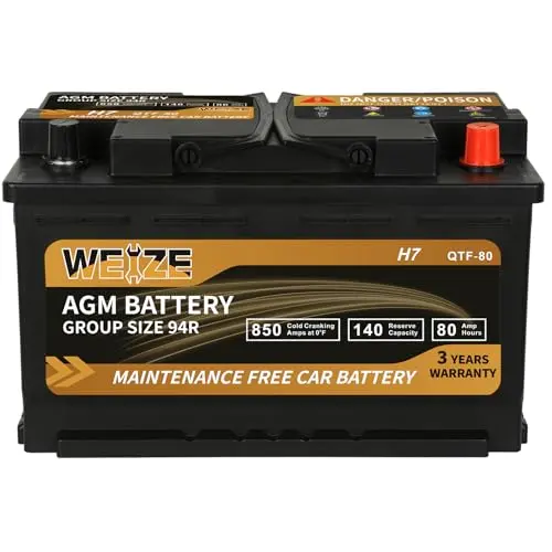 Weize Platinum AGM Battery for diesel trucks