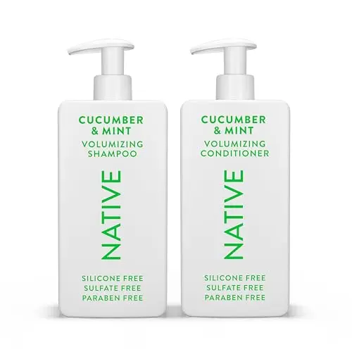 Native Shampoo and Conditioner Set with cucumber mint for oily hair