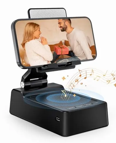 FRONTSUN Phone Stand with Bluetooth Speaker