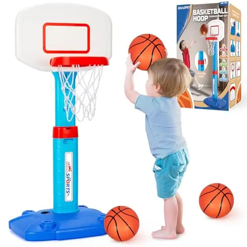 GMAOPHY adjustable toddler basketball hoop with mini balls