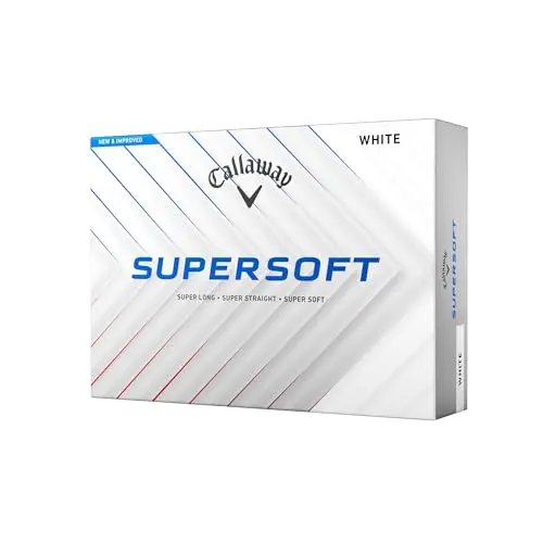 Callaway Supersoft golf balls in white with blue splatter design