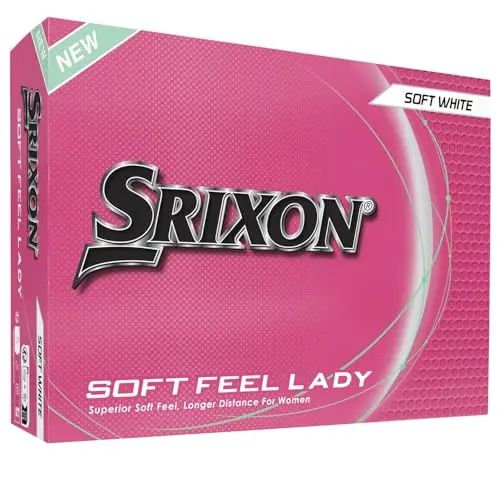 Srixon Soft Feel Lady golf balls in white with feminine packaging