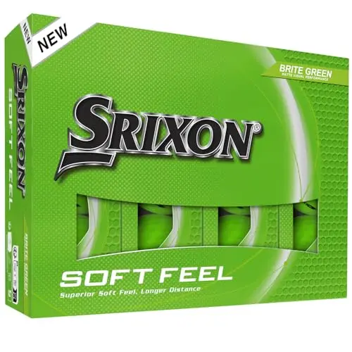 Srixon Softfeel golf balls in bright green matte finish