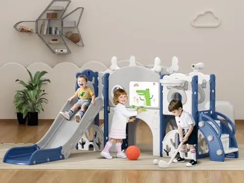 XJD 13-in-1 toddler slide set with multiple activity areas