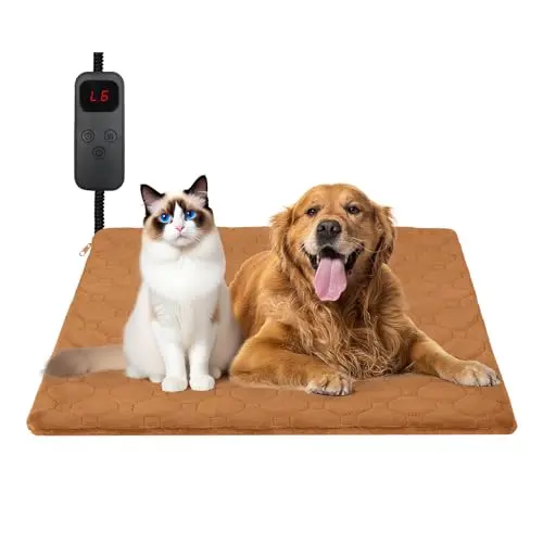 CANMIL cat heating pad in brown with adjustable settings