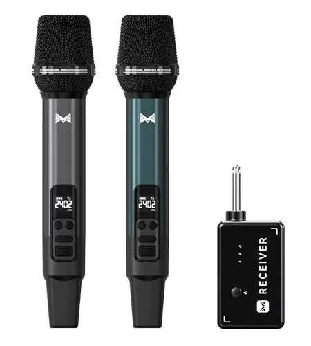 ECHOMUSSY YA-09 wireless microphone system with rechargeable handheld mics
